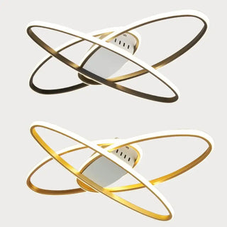 TROCOLE LED Contemporary Black Gold Rings Shape Ceiling Light – view 2