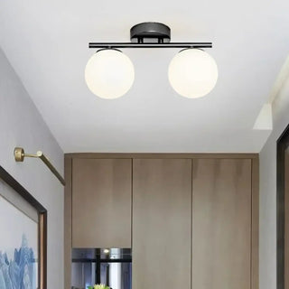 DUTYS Contemporary Black Double Globe Ceiling Light – Modern Designer Fixture