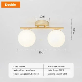 DUTYS Contemporary Black Double Globe Ceiling Light – Modern Designer Fixture
