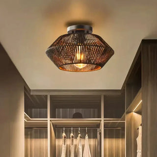 TINRO Braided Rope Natural Elegant Ceiling Light – view 2