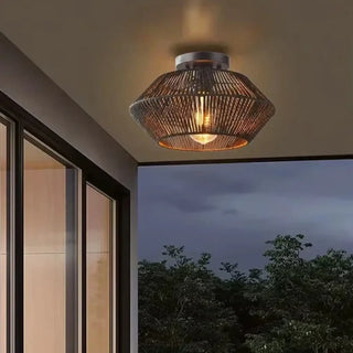 TINRO Braided Rope Natural Elegant Ceiling Light – view 6