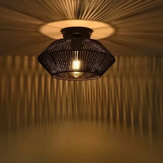 TINRO Braided Rope Natural Elegant Ceiling Light – view 7