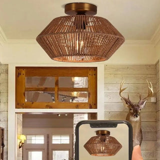 TINRO Braided Rope Natural Elegant Ceiling Light – view 9
