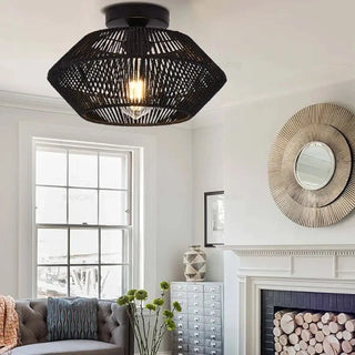 TINRO Braided Rope Natural Elegant Ceiling Light – view 10