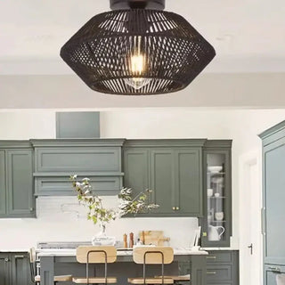 TINRO Braided Rope Natural Elegant Ceiling Light – view 4