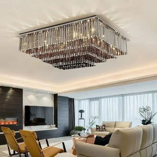TINCELANI Crystal Square Modern Gilded Sparkling Ceiling Light – view 6
