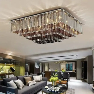 TINCELANI Crystal Square Modern Gilded Sparkling Ceiling Light – view 5