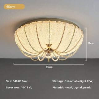 LIERCO Crystal Gilded Royal Pearl Elegant Ceiling Light
