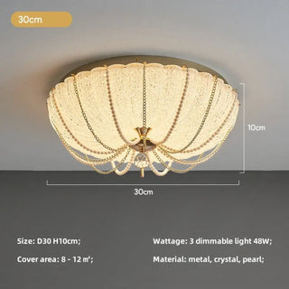 LIERCO Crystal Gilded Royal Pearl Elegant Ceiling Light