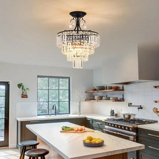 CRYSTBL Crystal Black Ceiling Light – Multi-Level Elegant Design Detail