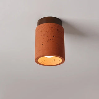 XISSE Cylinder Concrete Modern Earth Color Ceiling Light – view 1