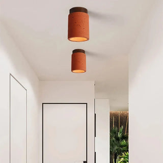 XISSE Cylinder Concrete Modern Earth Color Ceiling Light – view 3