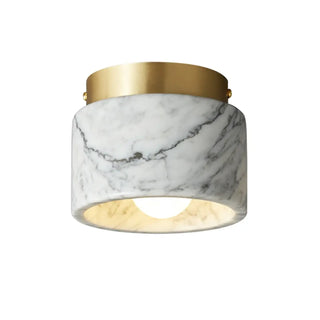 DARION Marble and Gilded Metal Cylinder Ceiling Light – Elegant Luxury Fixture