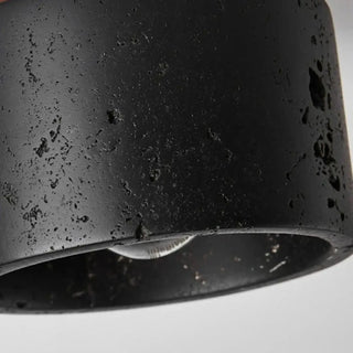 PILOGE Luxury Ceiling Light – Cylindrical Black Marble Room Setting
