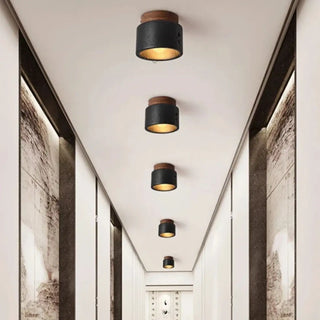 PILOGE Cylindrical Black and Marble Modern Ceiling Light – Luxury Designer Fixture