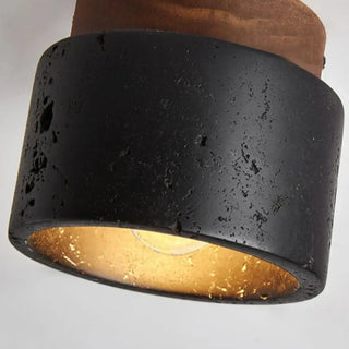 PILOGE Designer Ceiling Light – Black and Marble Contrast Close-Up
