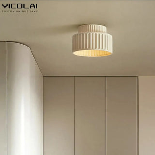 CYLI Cylindrical Striped Retro Ceiling Light – Original Multi-Color Vintage Fixture