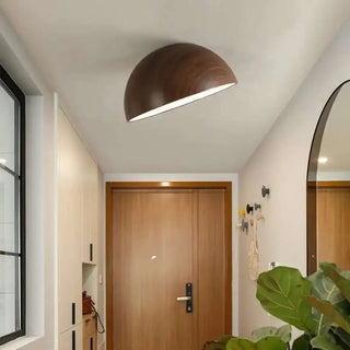 LONROI Half Sphere Wood LED Modern Ceiling Light