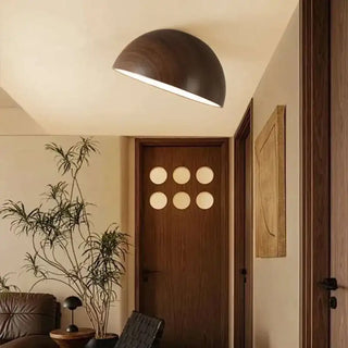 LONROI Half Sphere Wood LED Modern Ceiling Light