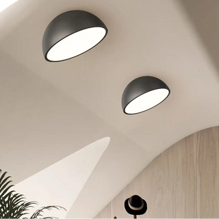 LONROI Half Sphere Wood LED Modern Ceiling Light