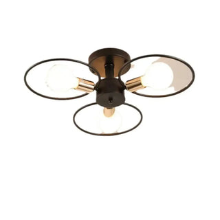 DESAN Black Metal Rings Retro Bulb Ceiling Light – Industrial Vintage Fixture