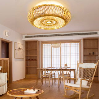 Bamboo Ceiling Light – Hand-Woven Natural Bamboo Lamp for Living Room Lighting