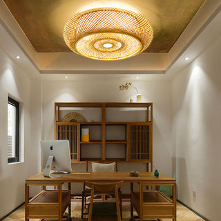 Bamboo Ceiling Light – Hand-Woven Natural Bamboo Lamp for Living Room Lighting