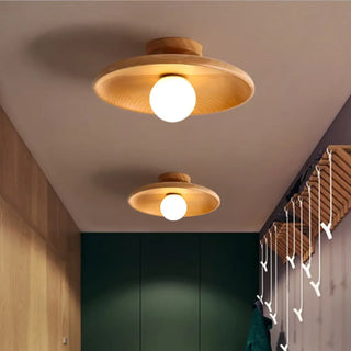 SITIR Modern Wood Ceiling Light – LED Natural Room Setting Interior