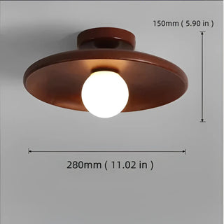 DARUSITO Walnut Wood and Iron LED Ceiling Light – Warm Living Room Fixture