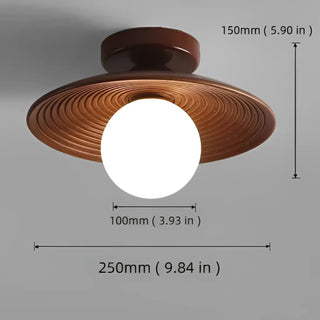 DARUSITO Walnut Wood and Iron LED Ceiling Light – Warm Living Room Fixture