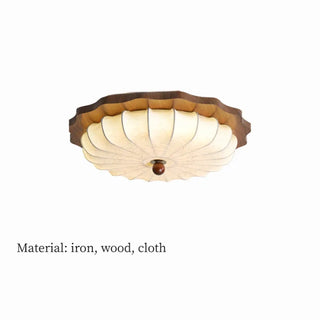 TOUDER Wood and Fabric Lantern Vintage Ceiling Light – view 6