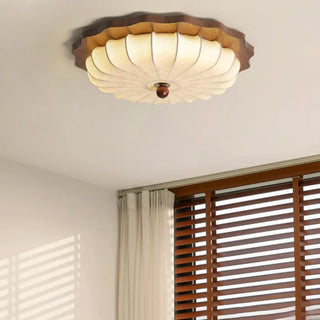 TOUDER Wood and Fabric Lantern Vintage Ceiling Light – view 2