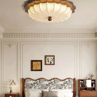 TOUDER Wood and Fabric Lantern Vintage Ceiling Light – view 3