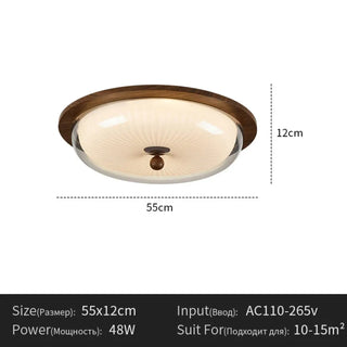 RONCAIS Modern Ceiling Light – Wood and Glass Natural Overhead View