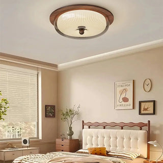 RONCAIS Natural Ceiling Light – Wood and Glass Modern Warm Setting