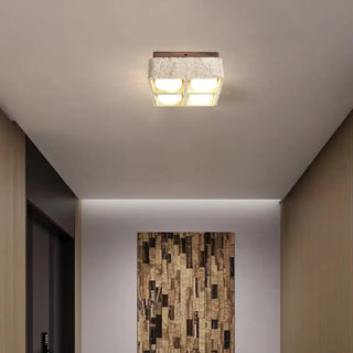 PANASE Natural Ceiling Light – Industrial Stone Wood Room Setting