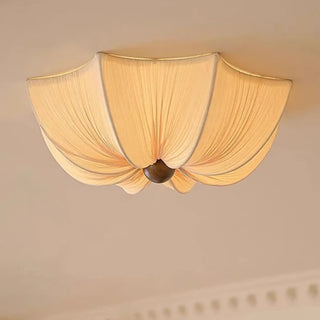 LIANHA Elegant Cream Pleated Fabric Ceiling Light