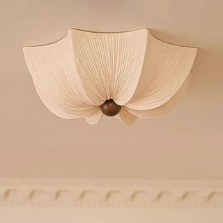 LIANHA Elegant Cream Pleated Fabric Ceiling Light