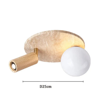 PAJAN Luxury Ceiling Light – Raw Stone Wood Texture Close-Up