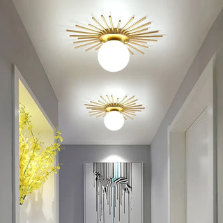 SPIKA Stellar Ceiling Light – Gilded Gold Star Profile View