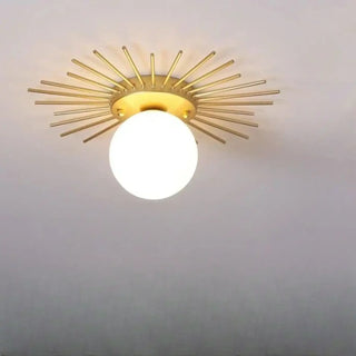 SPIKA Gilded Star Ceiling Light – Metal Gold Design Detail