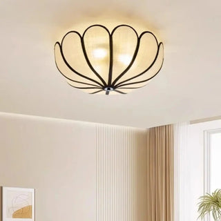 CITRA Elegant Floral Beige Fabric Ceiling Light – Romantic Contemporary Fixture