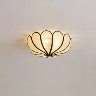 CITRA Elegant Floral Beige Fabric Ceiling Light – Romantic Contemporary Fixture