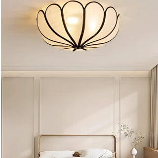 CITRA Elegant Floral Beige Fabric Ceiling Light – Romantic Contemporary Fixture