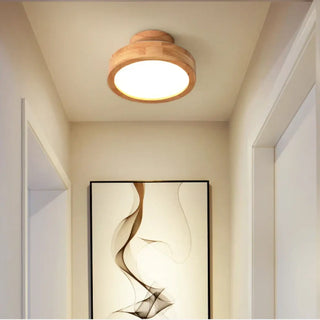 SOIZY Contemporary Ceiling Light – Wood LED Design Room Setting