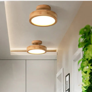 SOIZY Natural Ceiling Light – Wood LED Modern Organic Close-Up