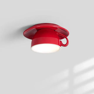 STUDIDAS Red Ceramic LED Ceiling Light – Bold Modern Design Detail