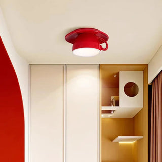 STUDIDAS Modern Ceramic Red LED Ceiling Light – Bold Statement Fixture