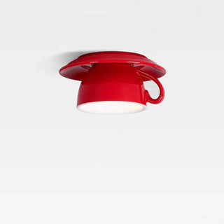 STUDIDAS Ceramic Ceiling Light – Red LED Modern Statement Close-Up