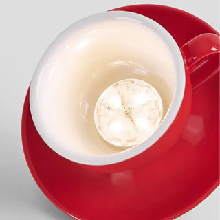 STUDIDAS Bold Ceiling Light – Red Ceramic LED Overhead View